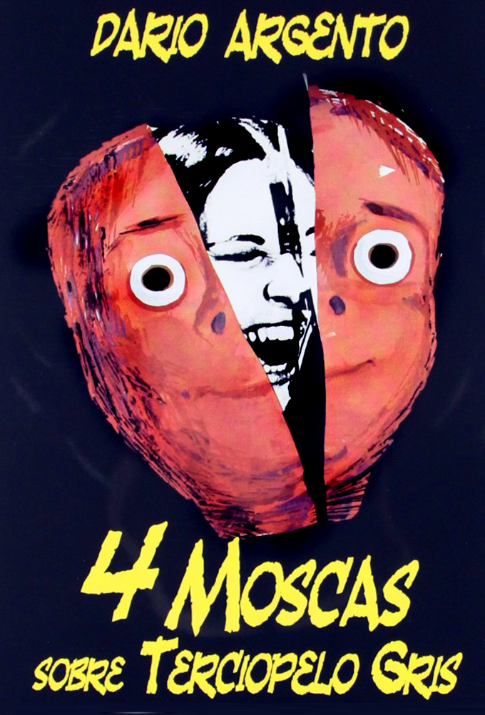 Cuatro moscas sobre terciopelo gris